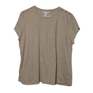 Liz Claiborne Women's Tan Short Sleeve Top, Plus Size XXL